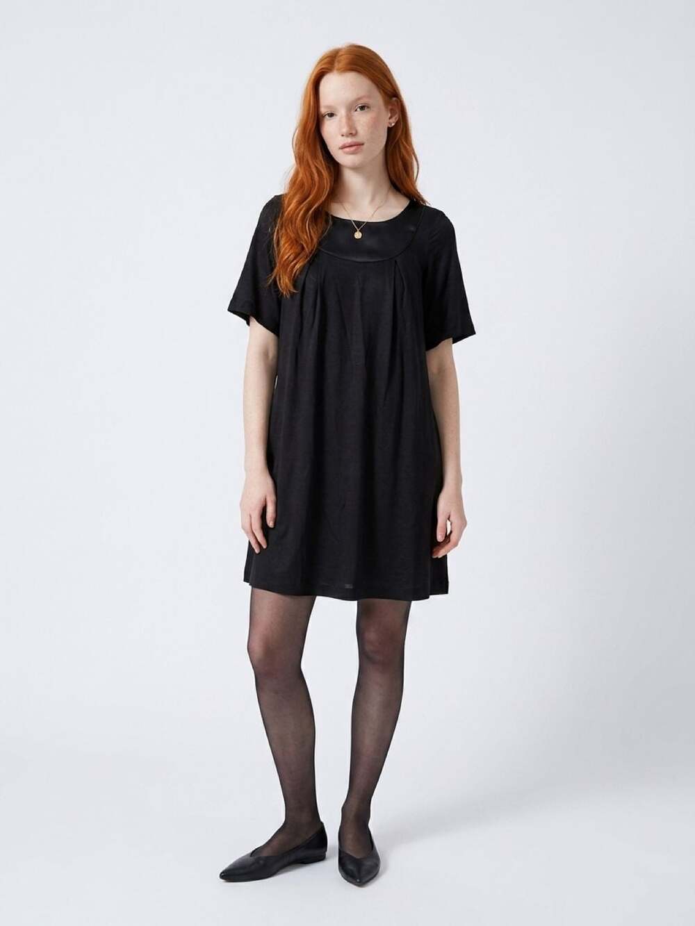3.1 Phillip Lim Little Black Pleated Shift Dress Size L
